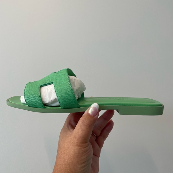 🧡 BNIB AUTHENTIC Hermès Epsom Oran Sandals in size 37 (Women’s 7) 🧡 - Picture 3 of 5